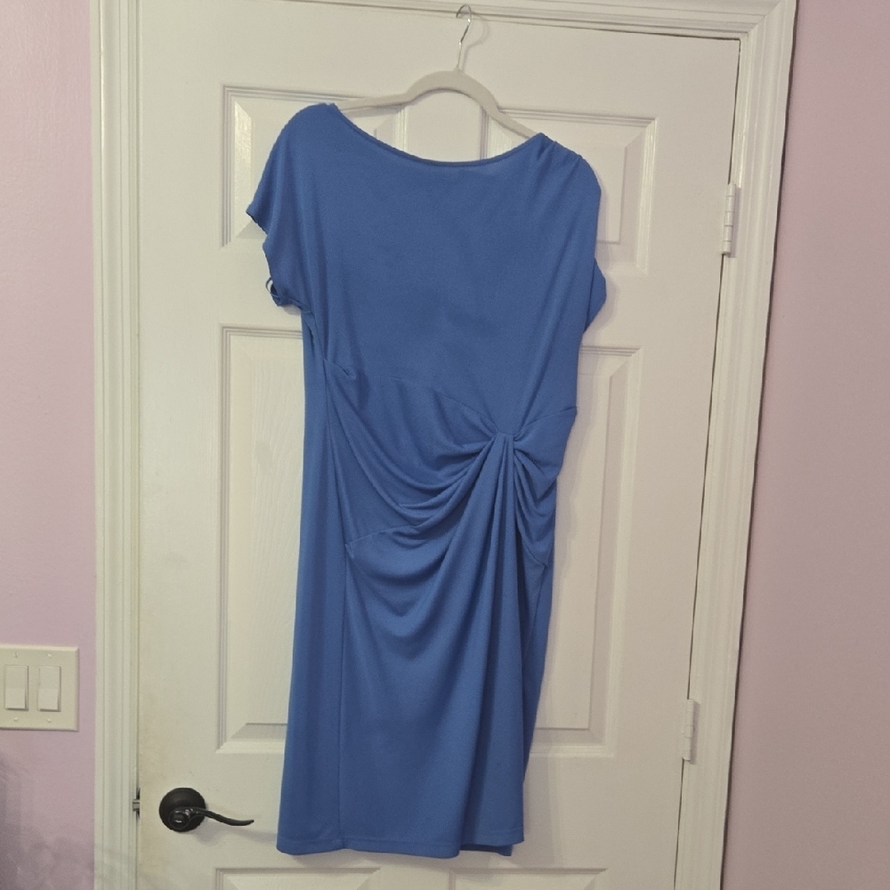 Ralph Lauren Blue Sheath Dress with Dolman Sleeves for Cocktail